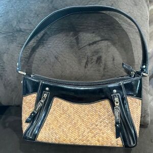 Etienne Aigner Basket Shoulder Bag in Black and Beige